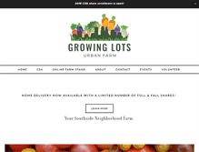 Tablet Screenshot of growinglotsurbanfarm.com